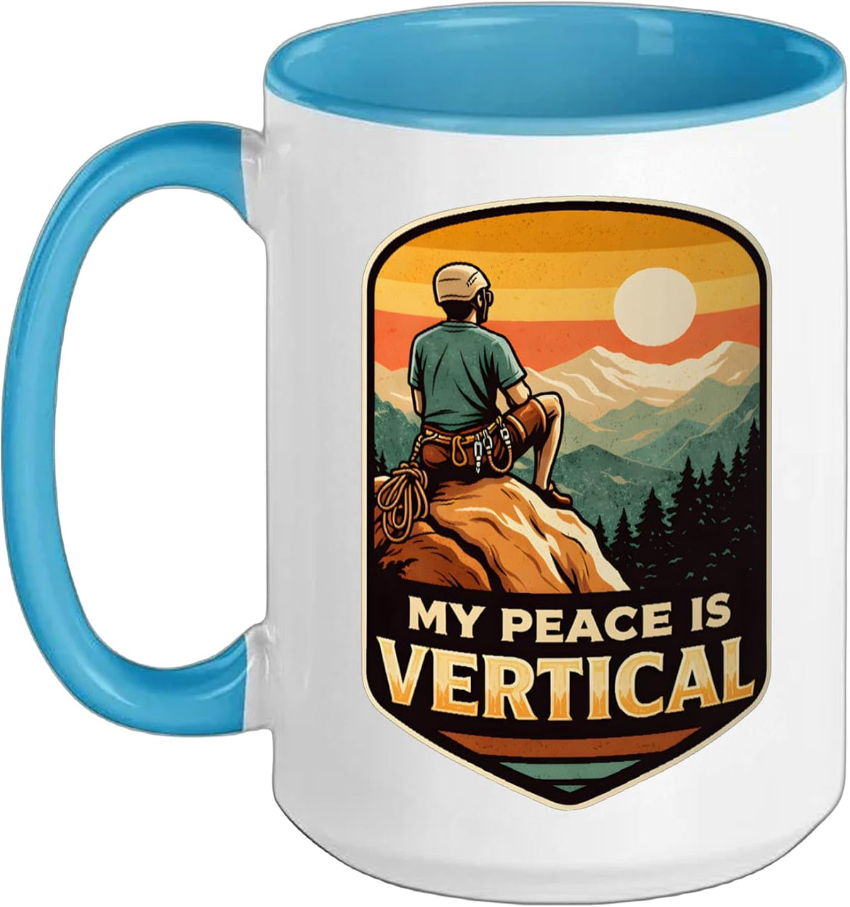 My Peace Is Vertical Rock Climbing Hiking Outdoor Climber Ceramic Mug