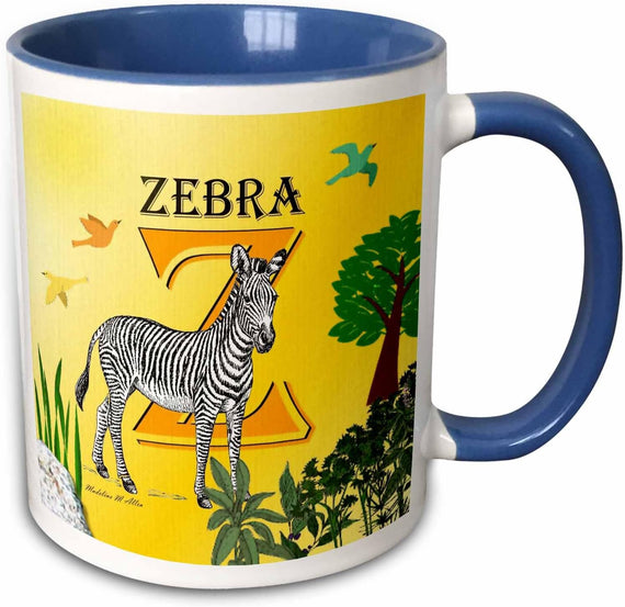 Decorative Animal Alphabet Art Ceramic Mug