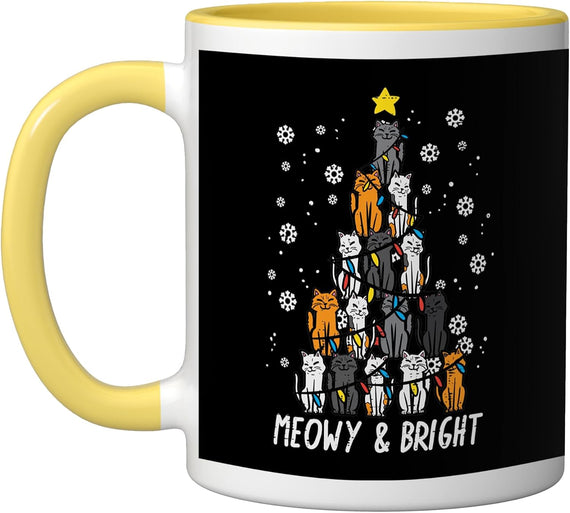 Cats Christmas Tree Meowy Bright Xmas Girls Kids Ceramic Mug