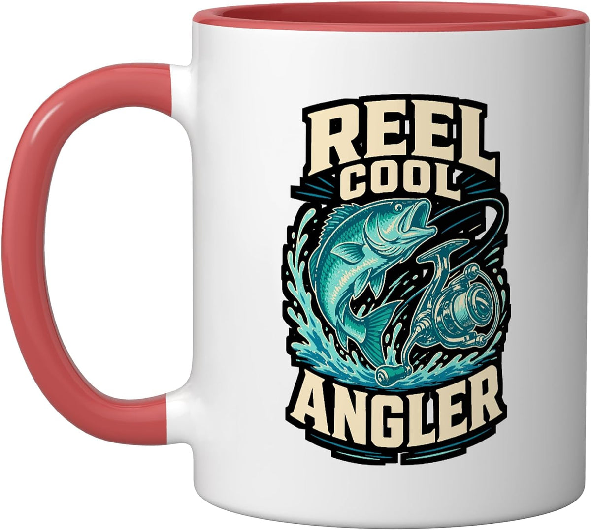 Reel Cool Angler Fishing Bass Fisherman Ceramic Mug