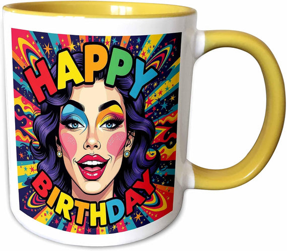 Happy Birthday, Mother. Colorful, Chic Ceramic Mug