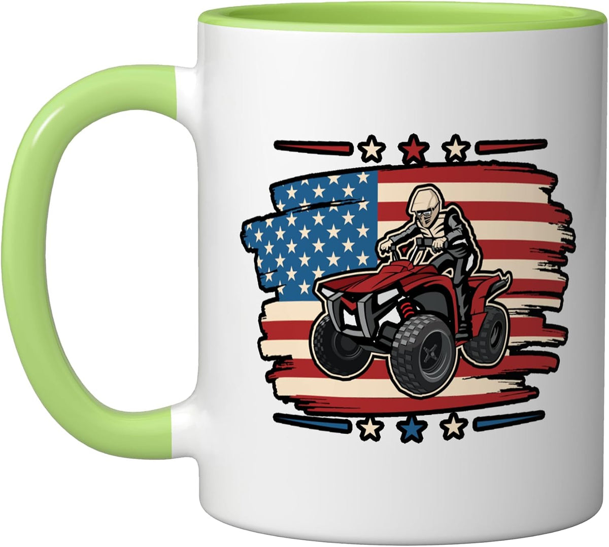 American Quad Driver Quad Bike 4 Wheeler Atv Ceramic Mug