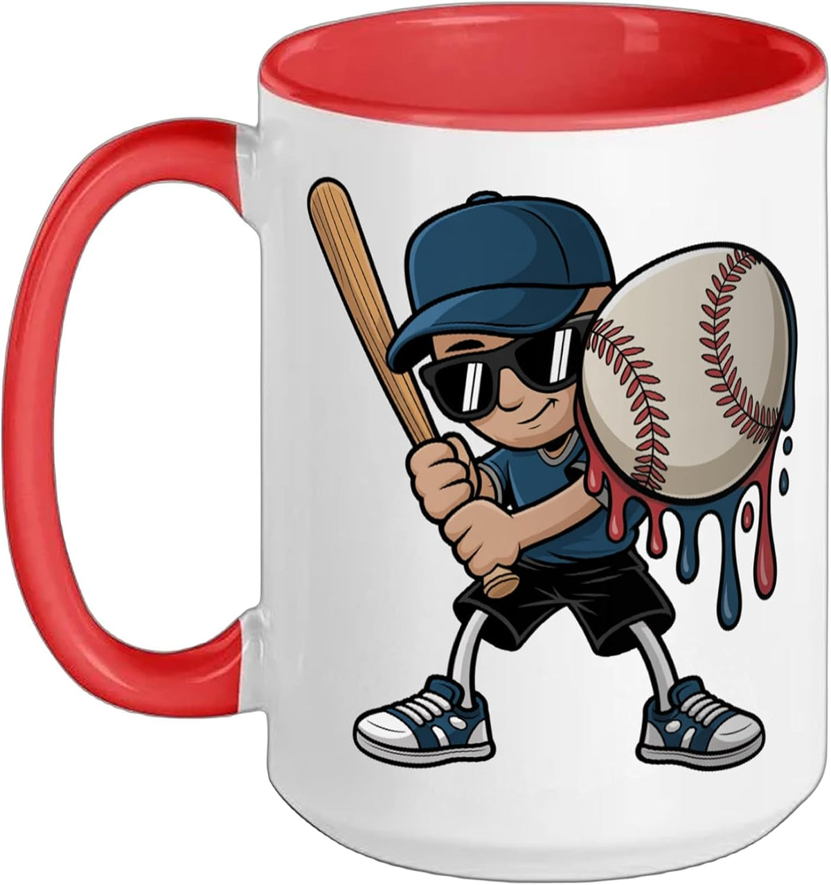 Cool Baseball Player Design For Kids And Sports Fans Ceramic Mug