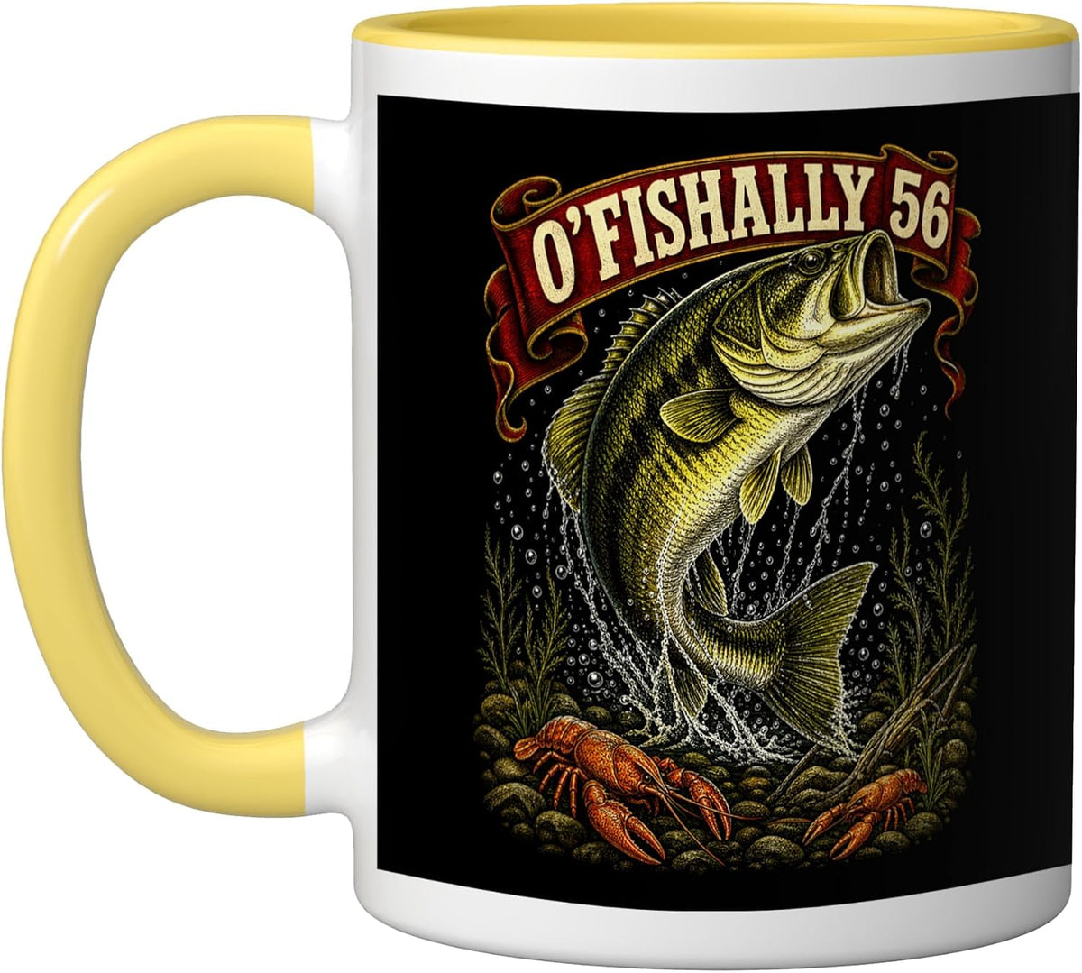 Officially 56 Bass Fishing Angler Ceramic Mug