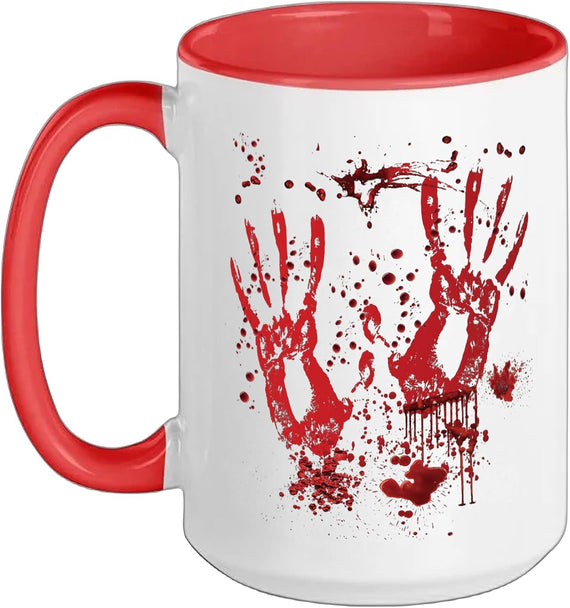 Halloween Bloody Hands Blood Splatter Costume Zombie Ceramic Mug