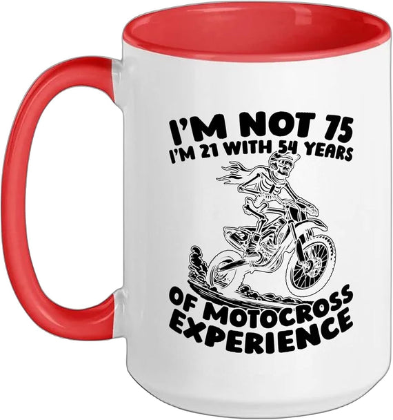 75th Birthday Mx Motocross Dirt Bike Supermoto 75 Years Ceramic Mug