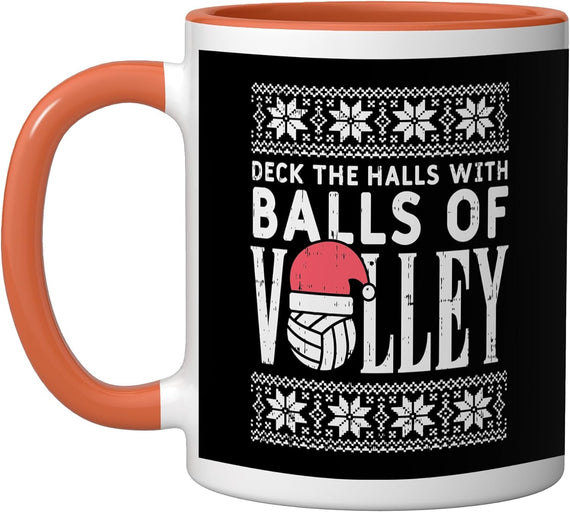 Balls Of Volley Xmas Volleyball Ugly Christmas Sweater Ceramic Mug