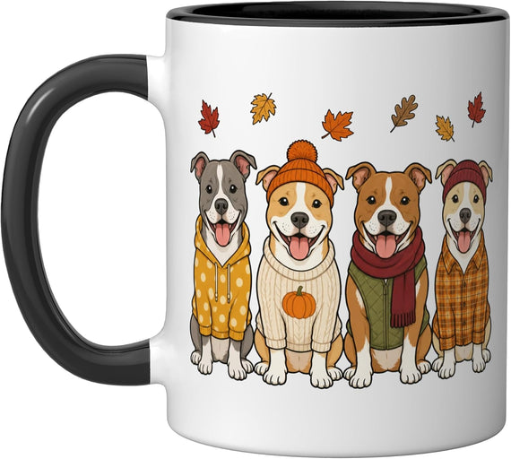 Pitbull Fall Autumn Season Pumpkin Pittie Dog Ceramic Mug