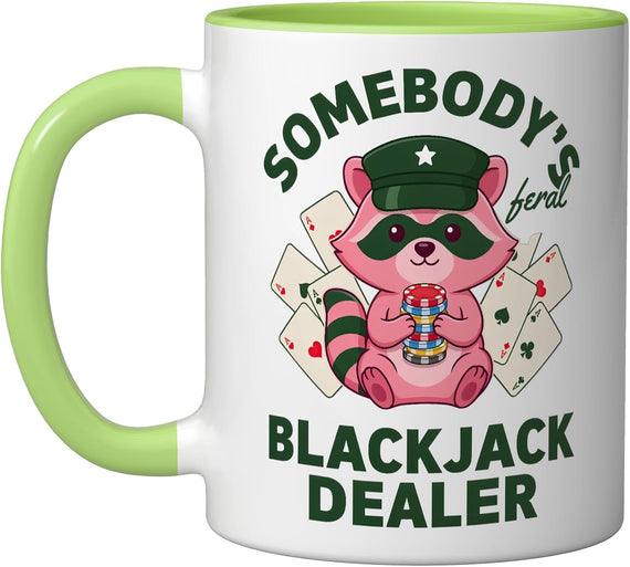 Blackjack Player Dealer Twenty One Card Casino Gambling Ceramic Mug