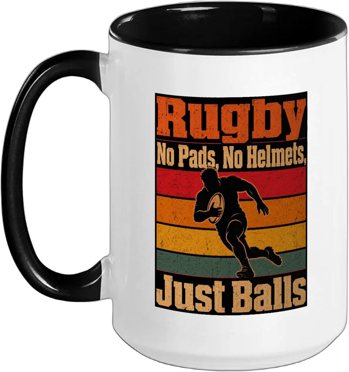 Rugby No Pads No Helmets Just Balls Sunset Ceramic Mug