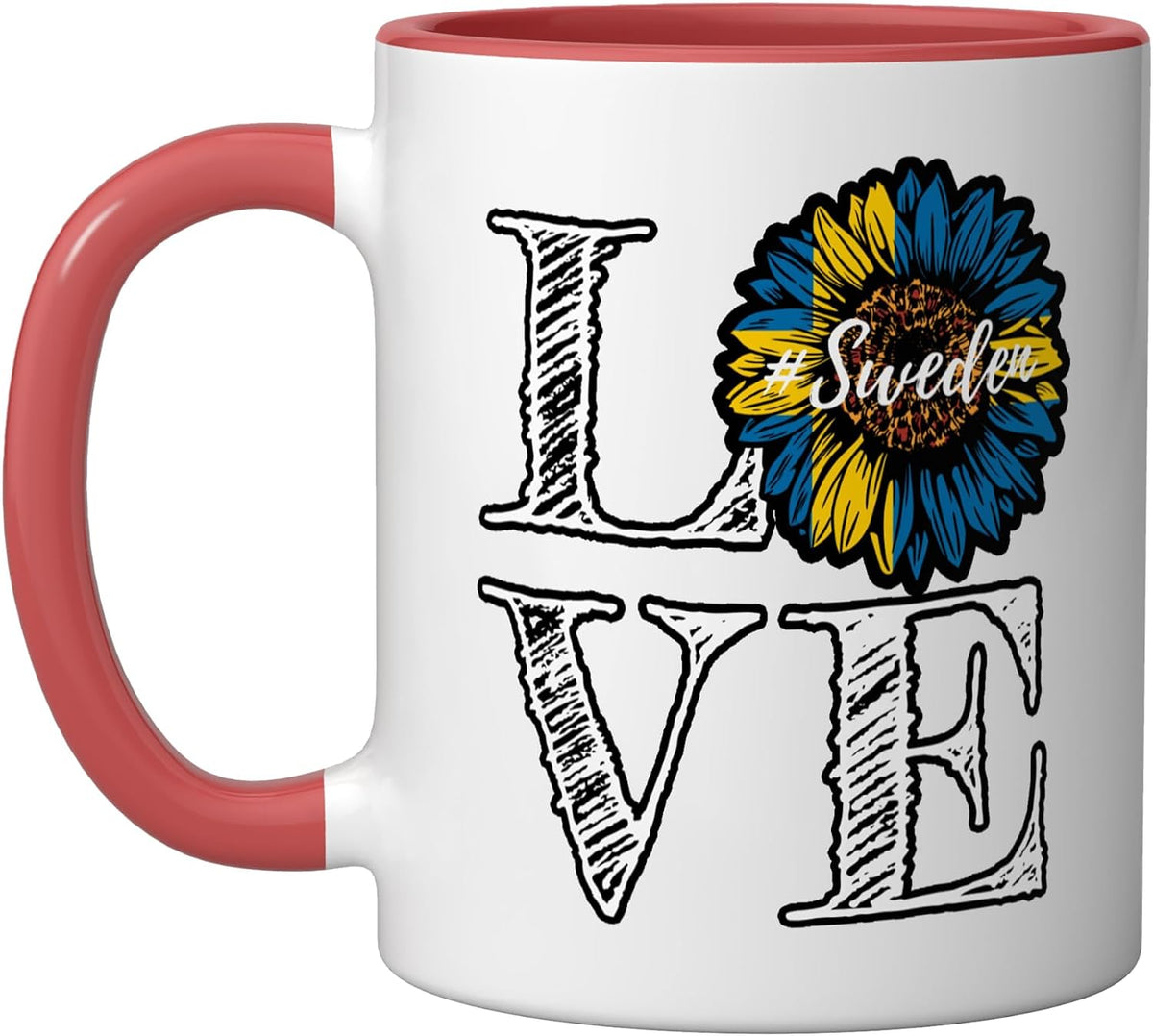 Sunflower Sweden Love Swedish Flag Ceramic Mug