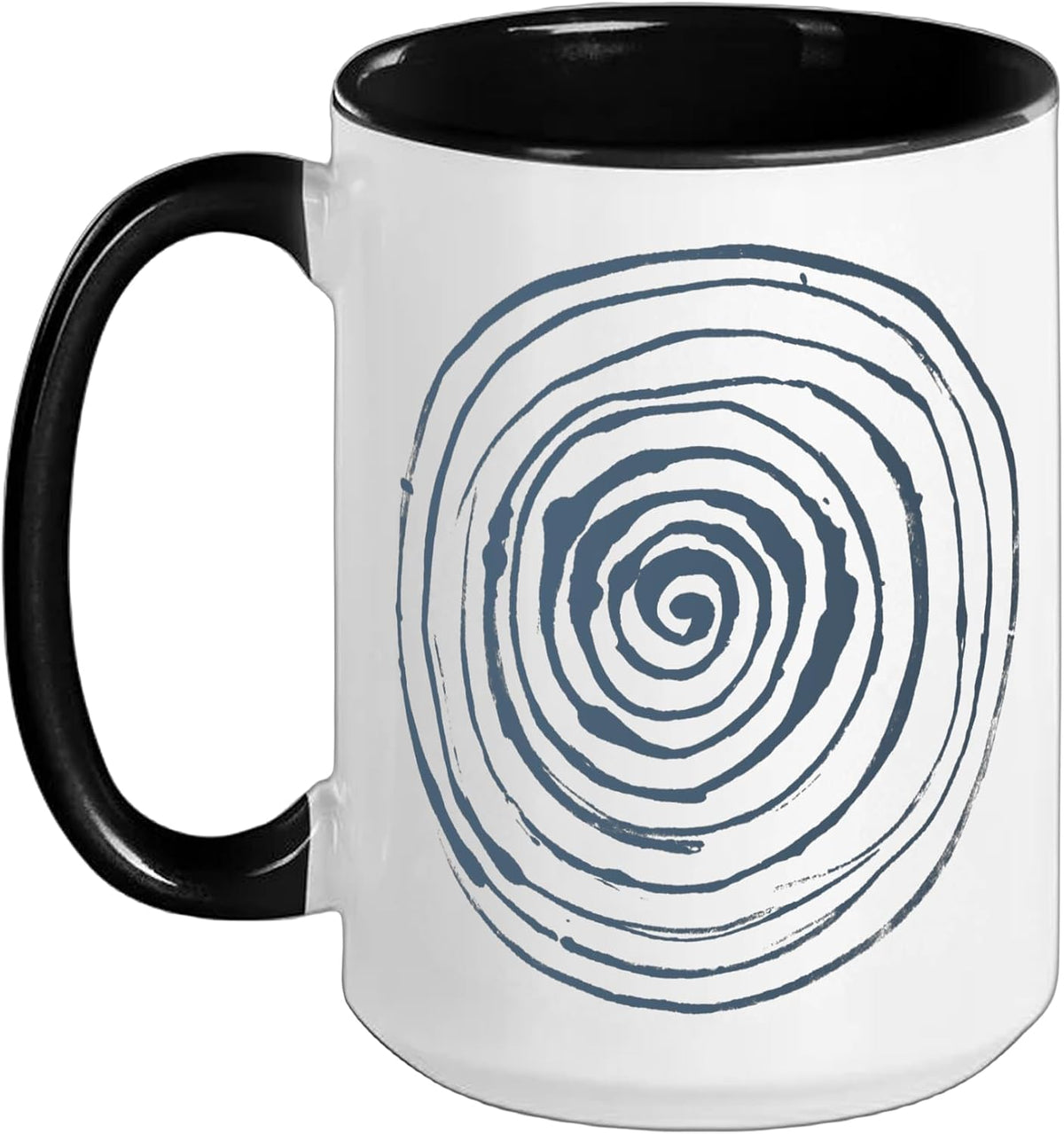 Grunge Spiral Abstract Nature Vintage Y2k Earthy Blue Ceramic Mug