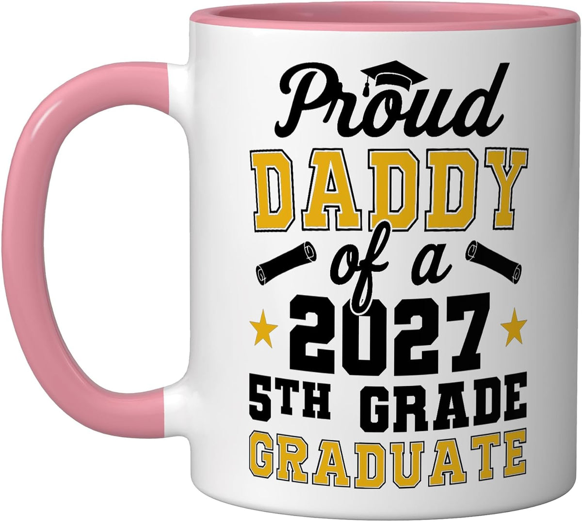 Proud Daddy Of A 2027 5th Grade Graduate Dad Christmas Ceramic Mug