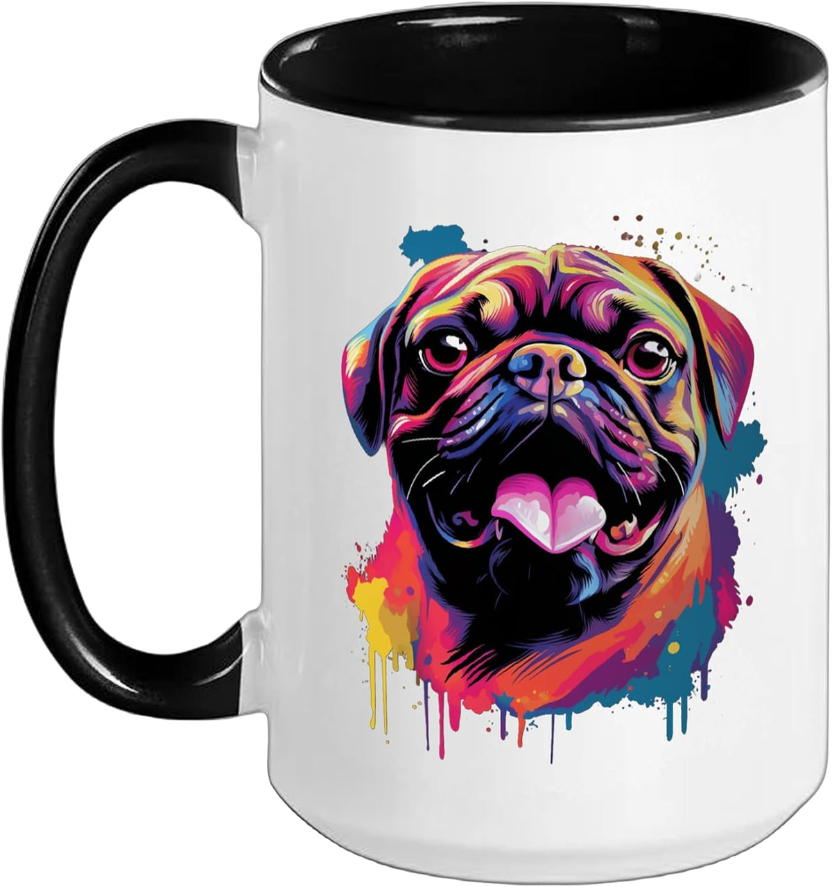 Pug Splash Art I Dog Lover I Pop Art Pug Ceramic Mug