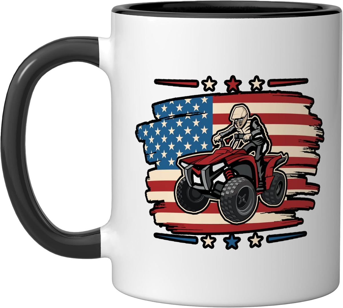 American Quad Driver Quad Bike 4 Wheeler Atv Ceramic Mug