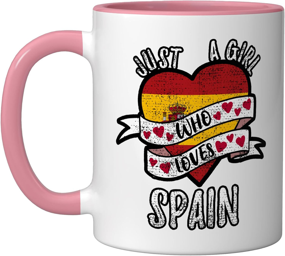 Just A Girl Who Loves Spain Vintage Ceramic Mug