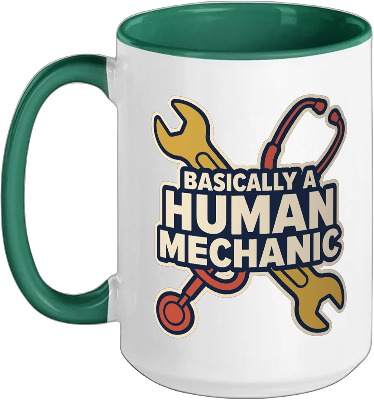 Funny Nurse Doctor Human Mechanic Crossed Wrench Humor Ceramic Mug