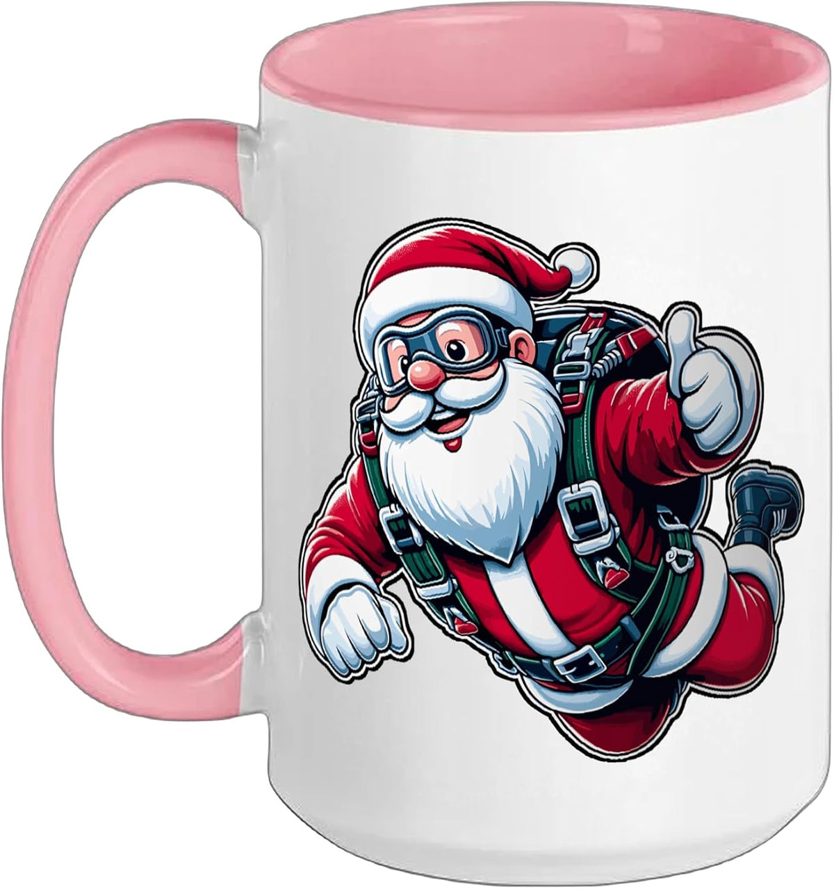 Skydiving Santa Freefall Christmas Ceramic Mug