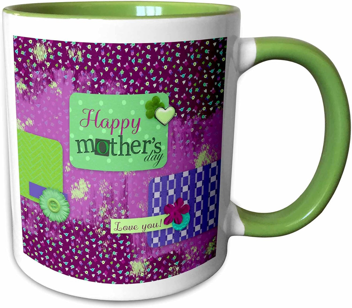 Happy Mothers Day On Banner, Flowers, Pink Ceramic Mug