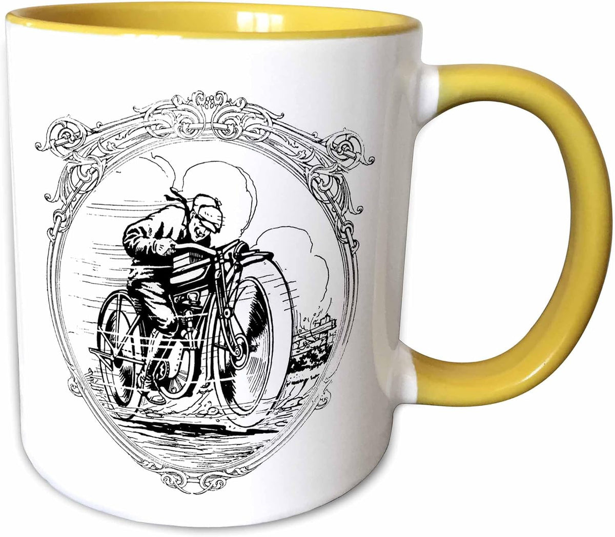 Florene Vintage - B&W Motorcycle Ceramic Mug
