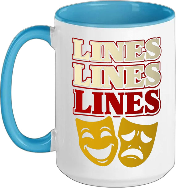 Lines Lines Lines Theater Masks Community Theater Ceramic Mug