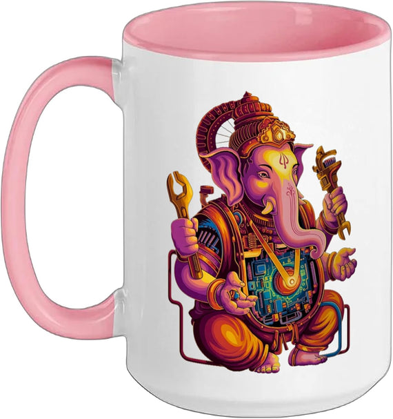 Steampunk Hindu Ganesha Puja Elephant Meditation Yoga Ceramic Mug