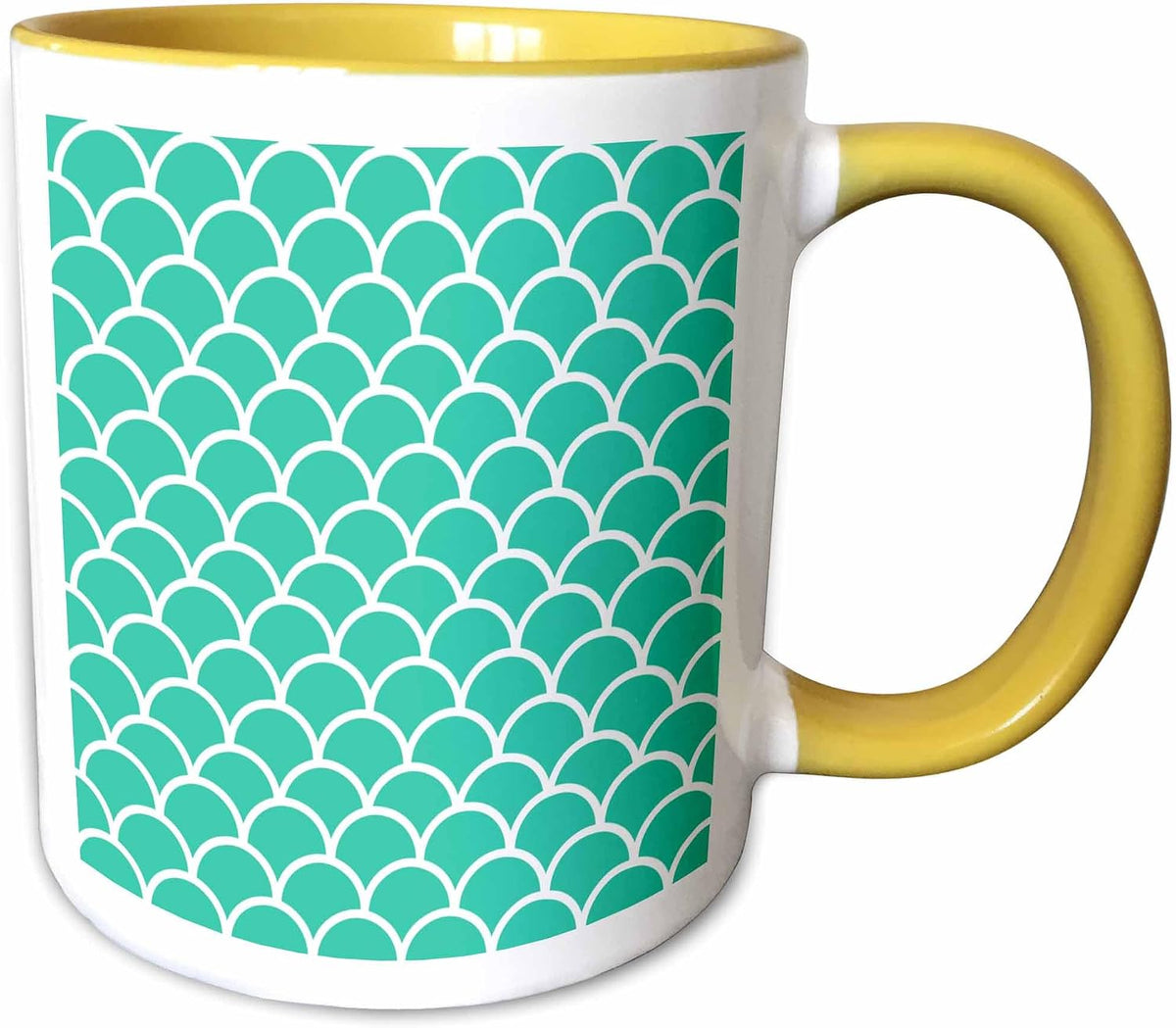 Turquoise Fish Scale Pattern - Aqua Teal Ceramic Mug