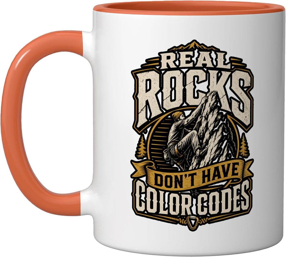 Rock Climbing Outdoor Climber Real Rocks No Color Codes Ceramic Mug
