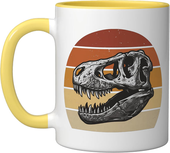 Dinosaur Fossils Tyrannosaurus Rex Skull Retro Paleontology Mug