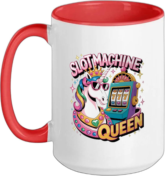 Slot Machine Queen Poker Player Funny Casino Gambling Ceramic Mug