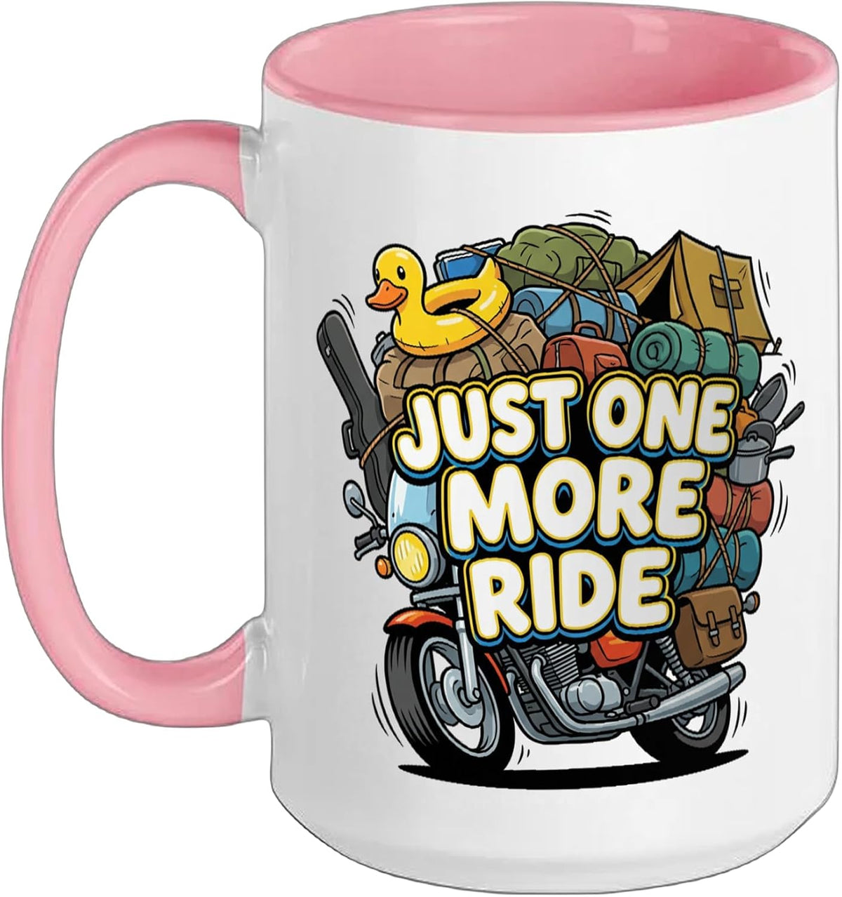 Funny Motorcycle Rider Biker Gift Just One More Ride Ceramic Mug