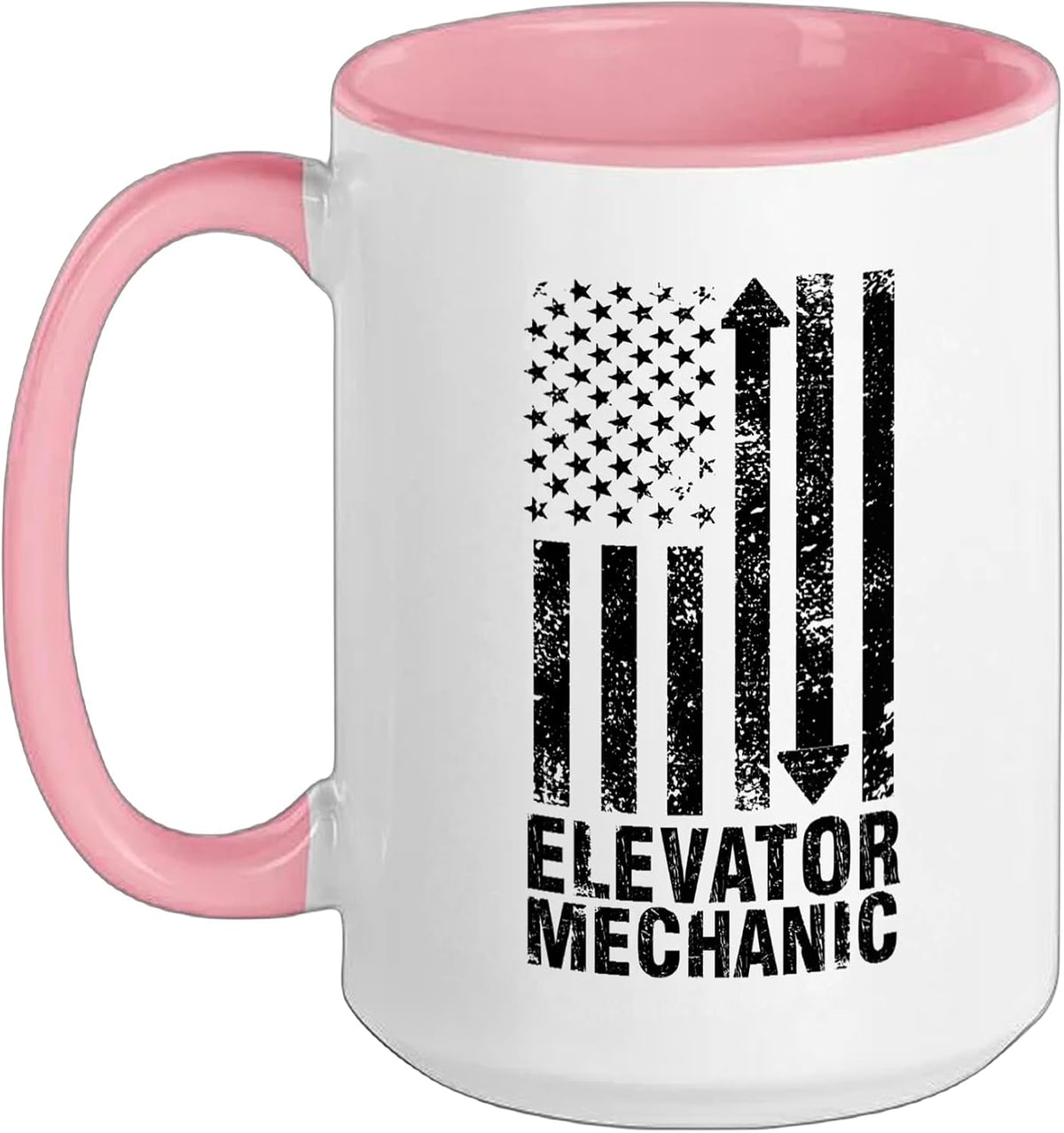 Elevator Mechanic Us Flag Elevator Mechanics Ceramic Mug