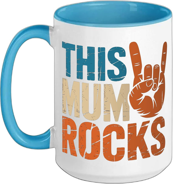 This Mum Rocks Mothers Day Rock Music Guitar Player Ceramic Mug