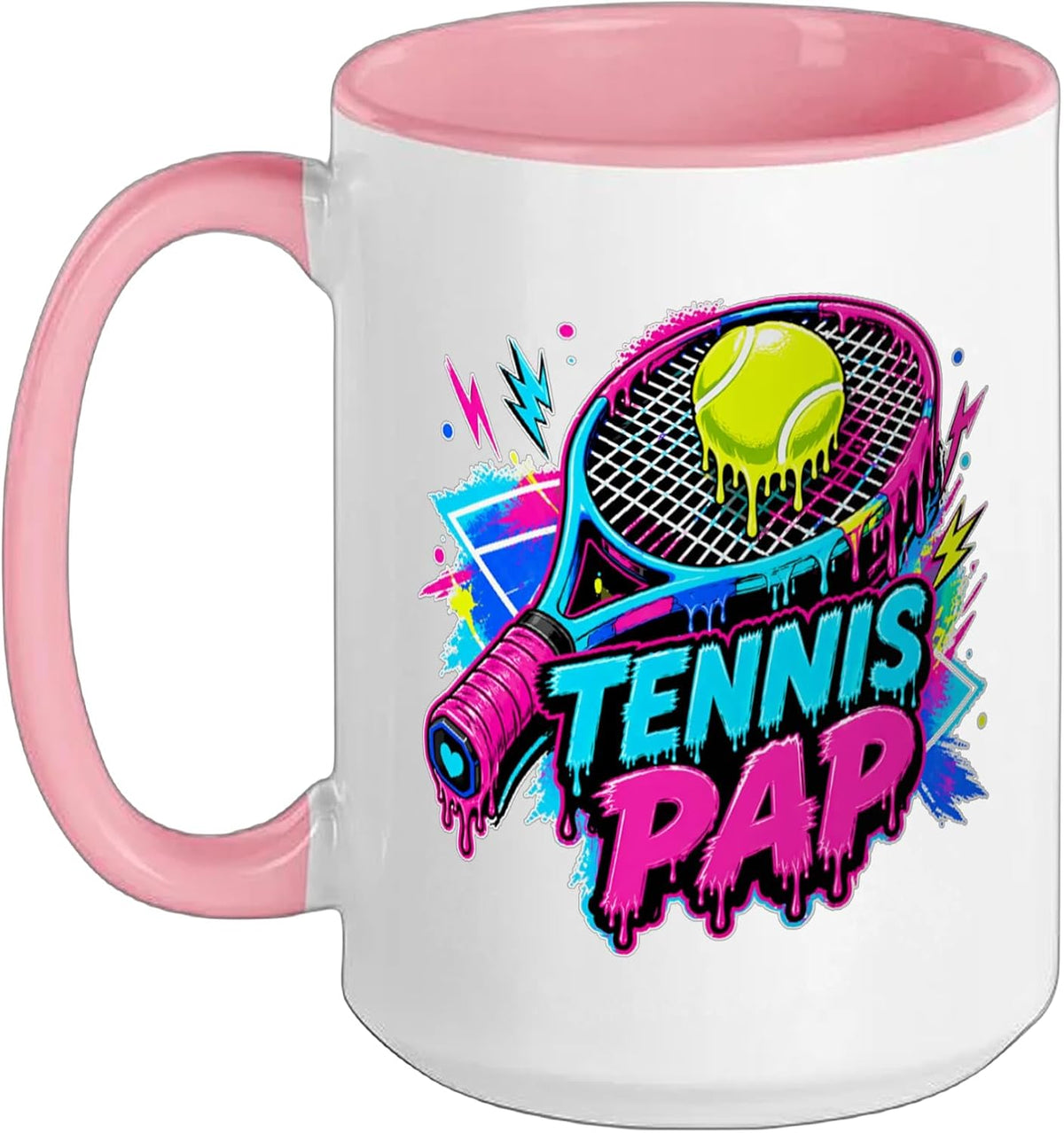 Tennisball Ice Cream Drip Racket Tennis Pap Ceramic Mug