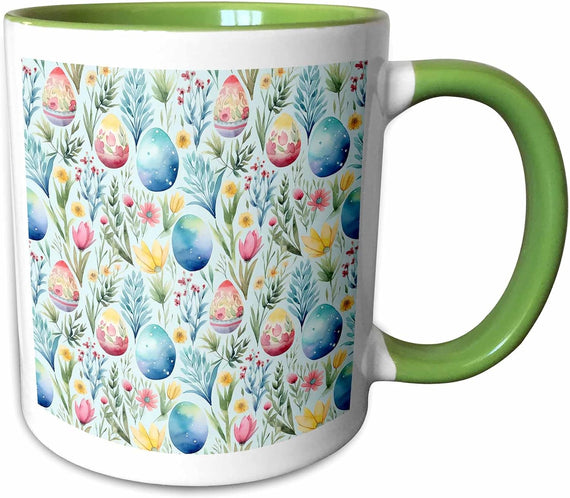 Happy Easter Pattern Of Painted Eggs Ceramic Mug