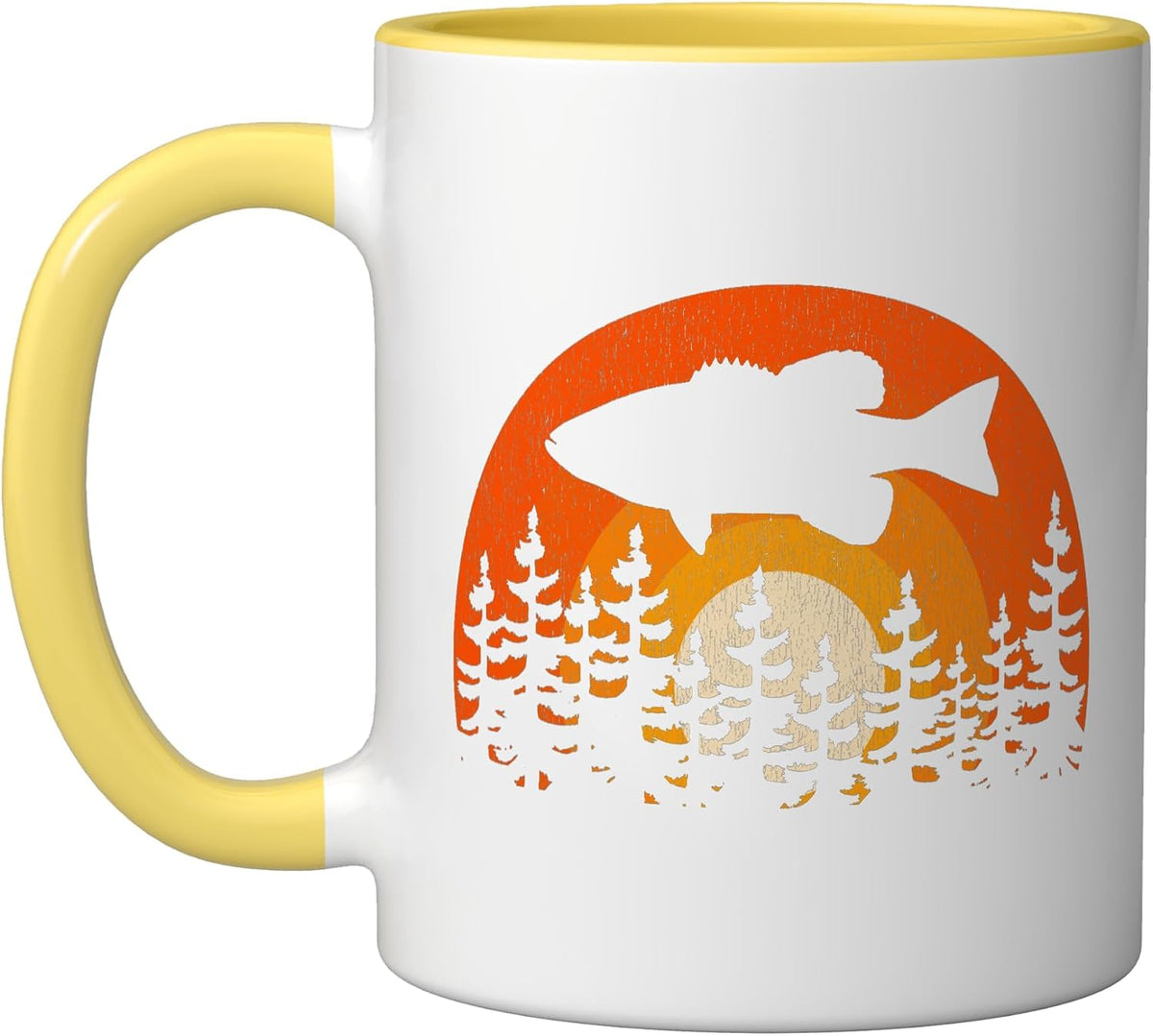 Bass Fishing Forest Retro Largemouth Fisherman Ceramic Mug