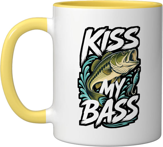 Kiss My Bass Funny Bass Fishing Ceramic Mug