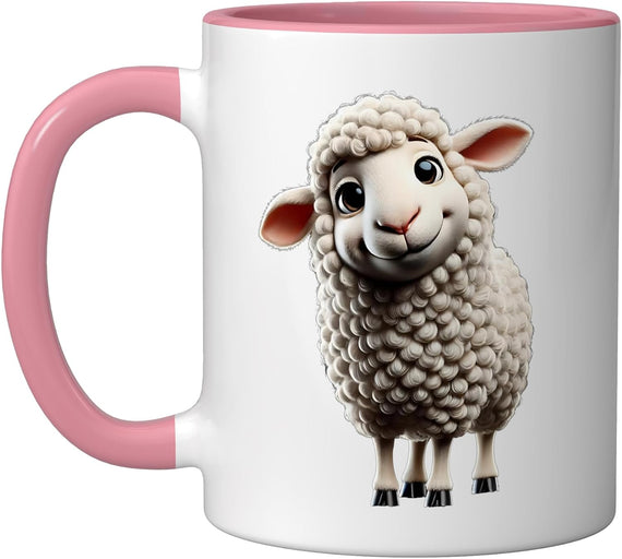 Cute Smiling Sheep Ceramic Mug