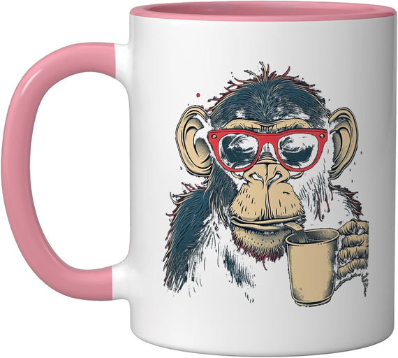 Monkey With Cool Sunglasses And Of Coffee Ape Monkeys Ceramic Mug