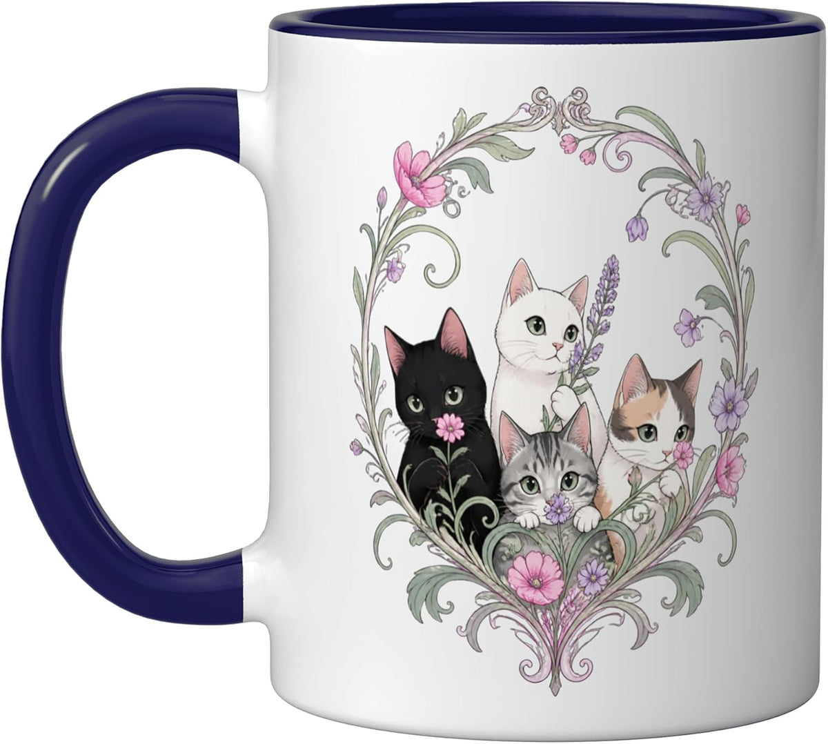 Cat Motif Art Design Gifts Cute Kitten Ceramic Mug