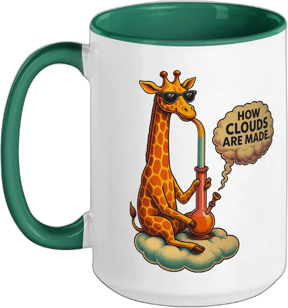 Cannabis Weed Smoking Stoned 420 Giraffe How Clouds Are Ceramic Mug