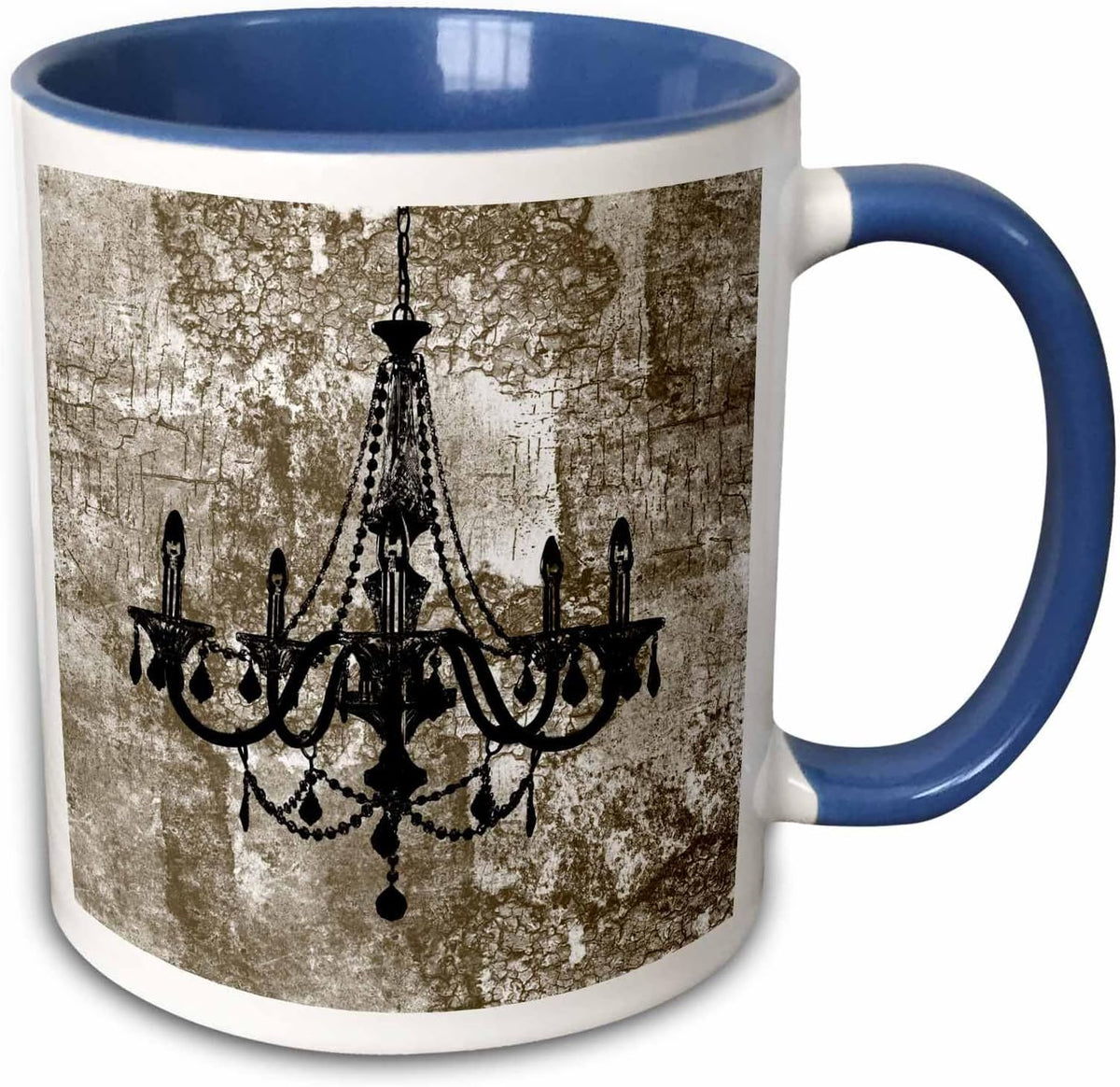 Gold Grunge Black Chic Chandelier Ceramic Mug