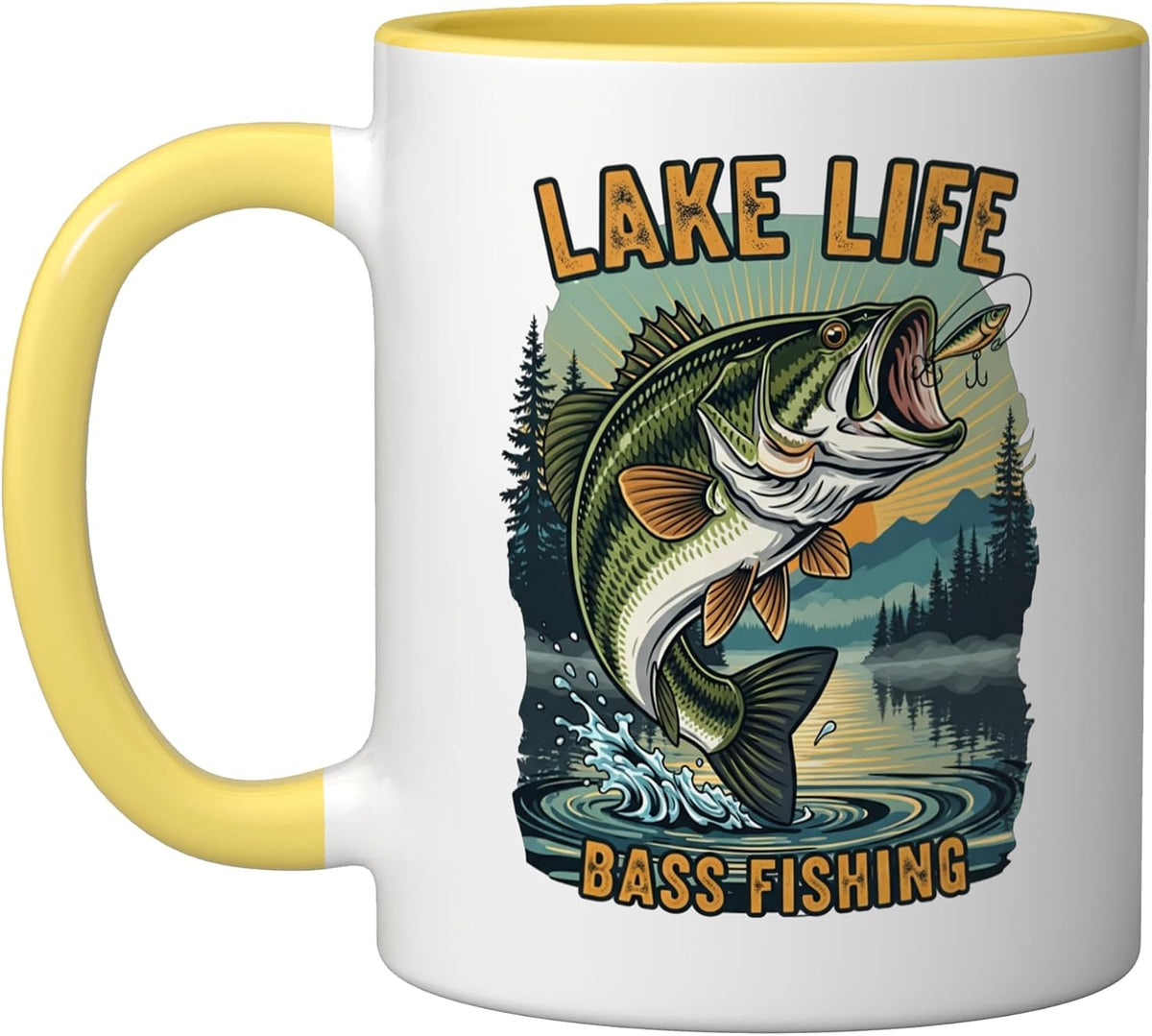 Lake Life Bass Fishing Ceramic Mug