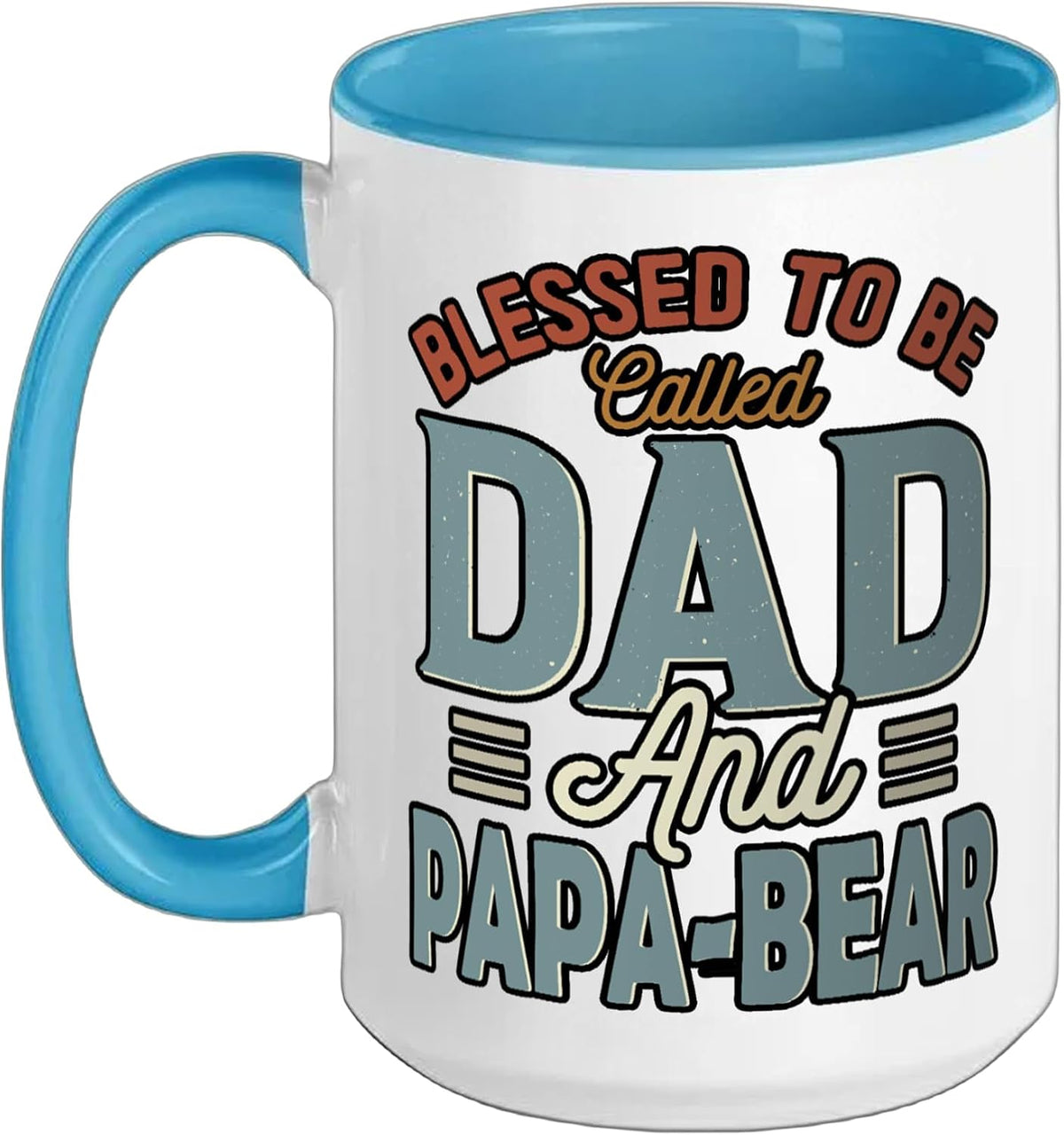Blessed To Be Called Dad And Papa-Bear Retro Fathers Day Ceramic Mug