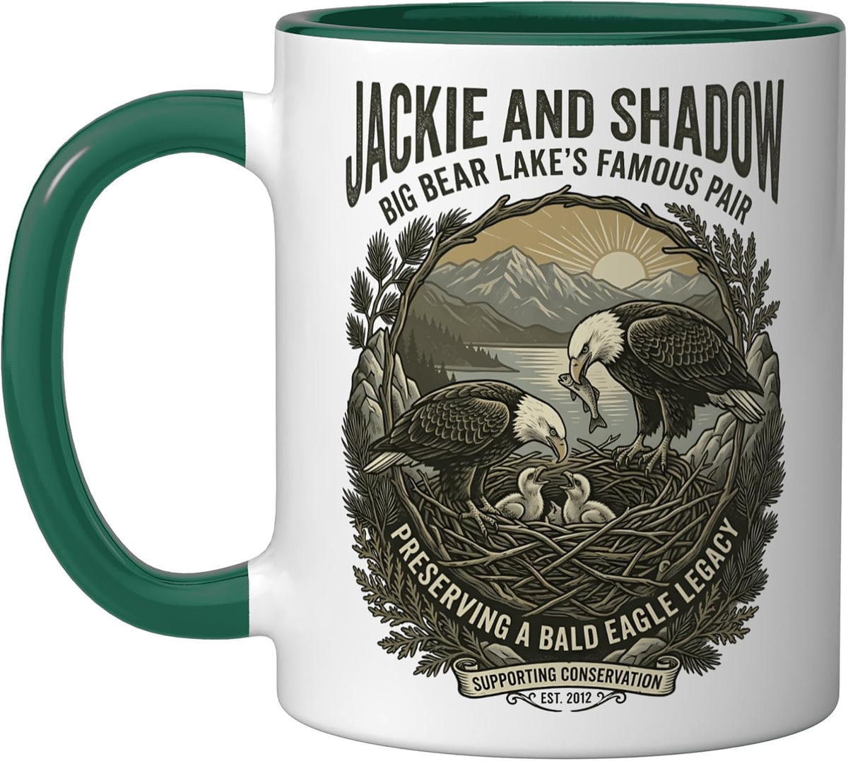 Jackie And Shadow Big Bear Lake Vintage Bald Eagle Ceramic Mug