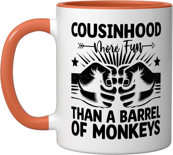 Cousinhood More Fun Than A Barrel Of Monkeys Ceramic Mug