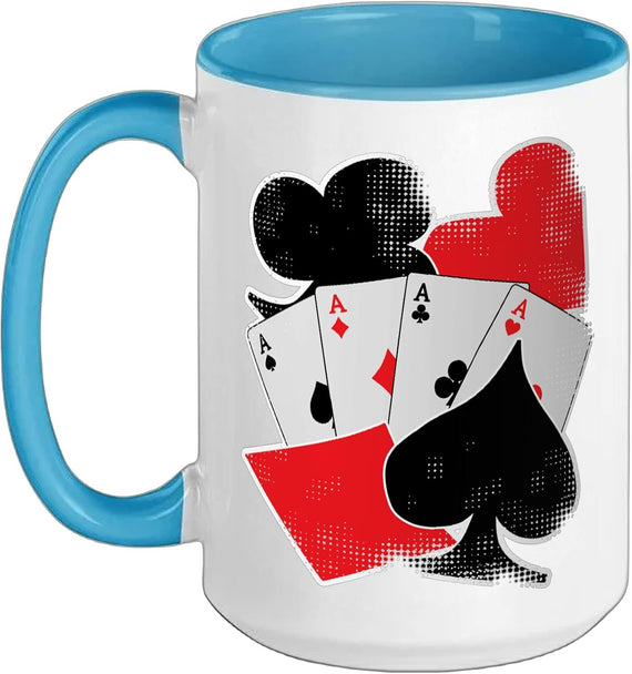 Gambling Poker Card Game Playing Card Casino Skat Ceramic Mug