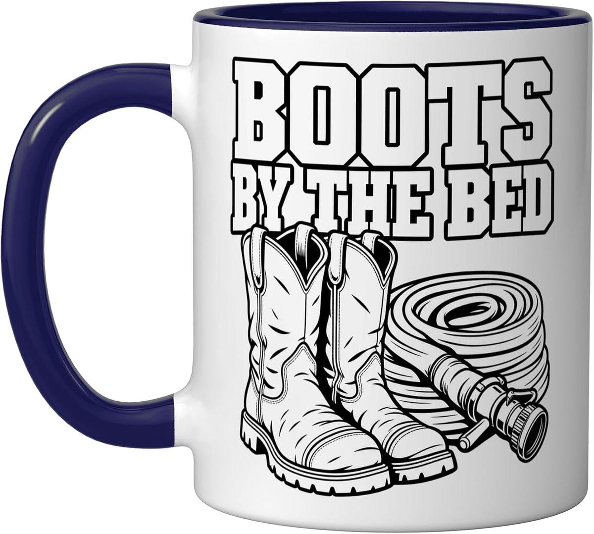 Volunteer Firefighter Boots By The Bed Hose Rescue Fans Ceramic Mug