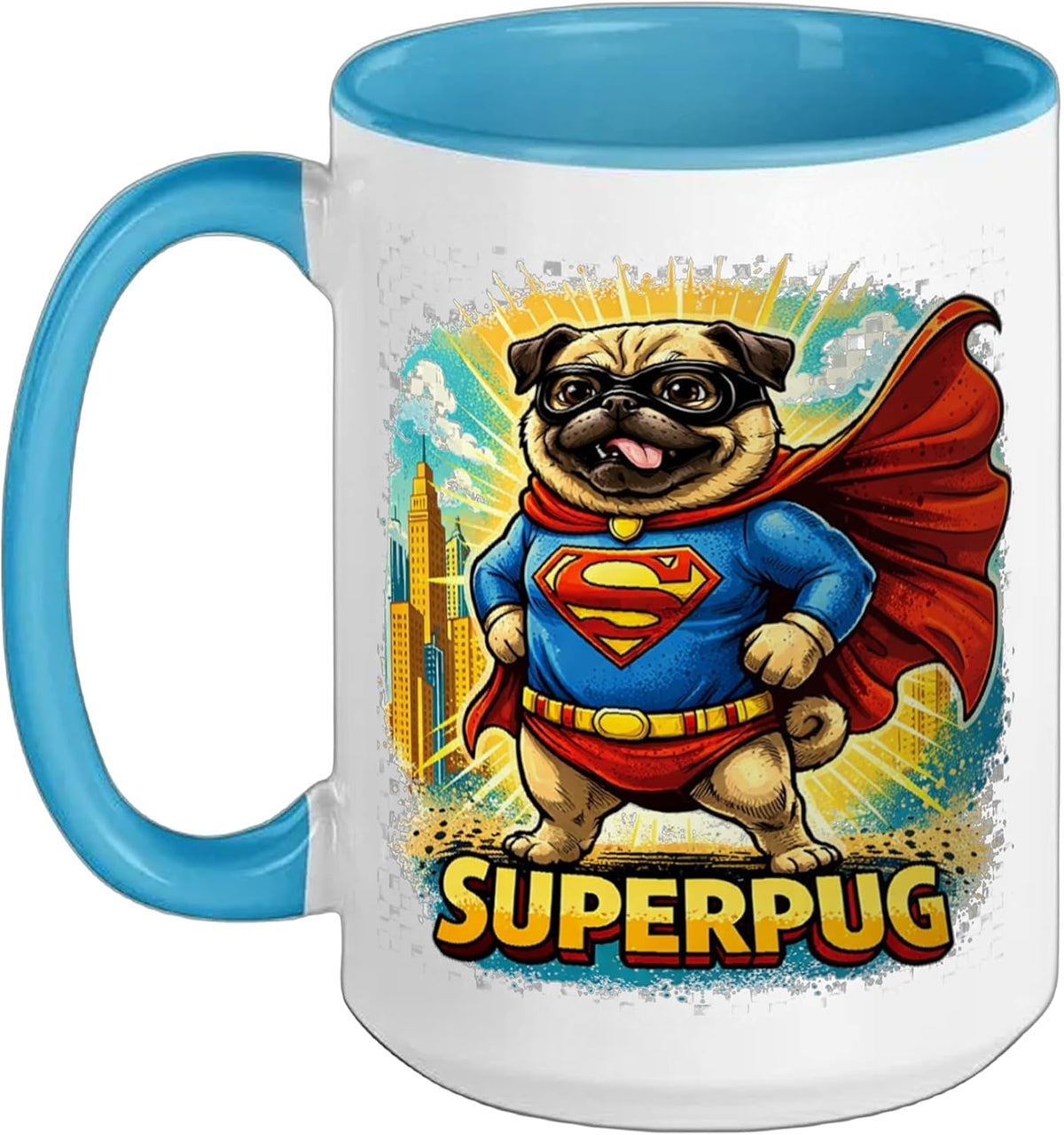 Super Pug Funny Cute Dog Lover Ceramic Mug