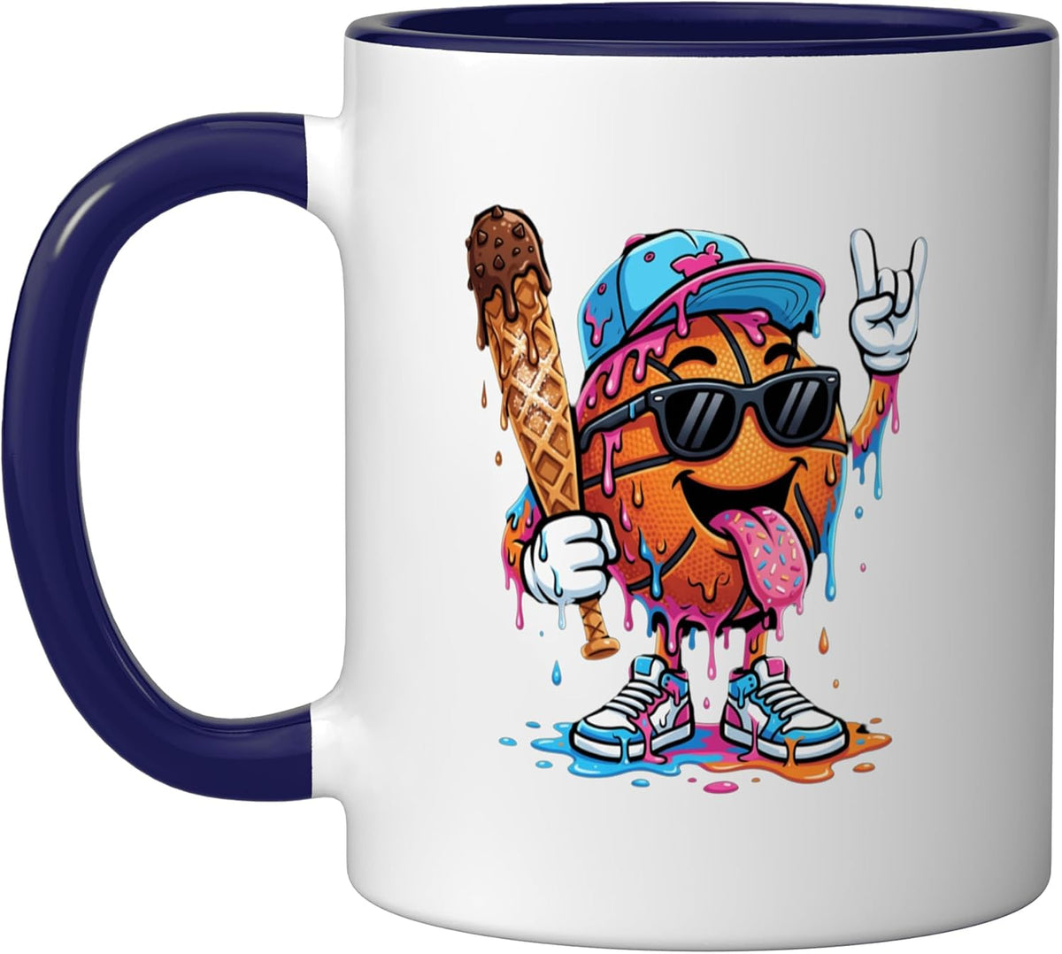 Drip Basketball Ice Cream Lover Dripping Basketball Player Ceramic Mug